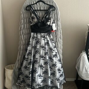 NWT Black and White Floral Dress